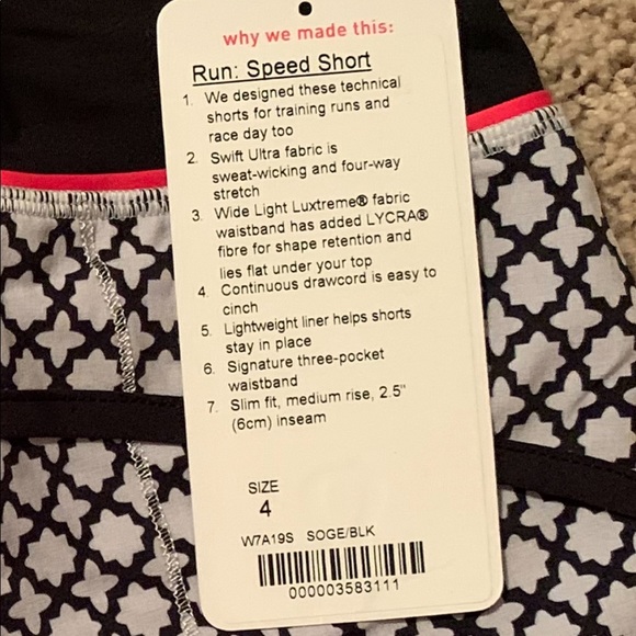 Soul Geo Silver Spoon /Black sz 4 speed shorts - Picture 9 of 9